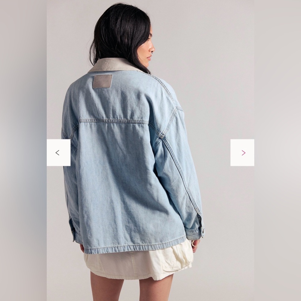 Free People We The Free Lemon Denim Jacket Small Sweet Icing NWT - Picture 2 of 7